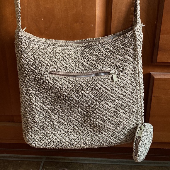 Macramé shoulder bag with attached coin purse - Picture 2 of 6